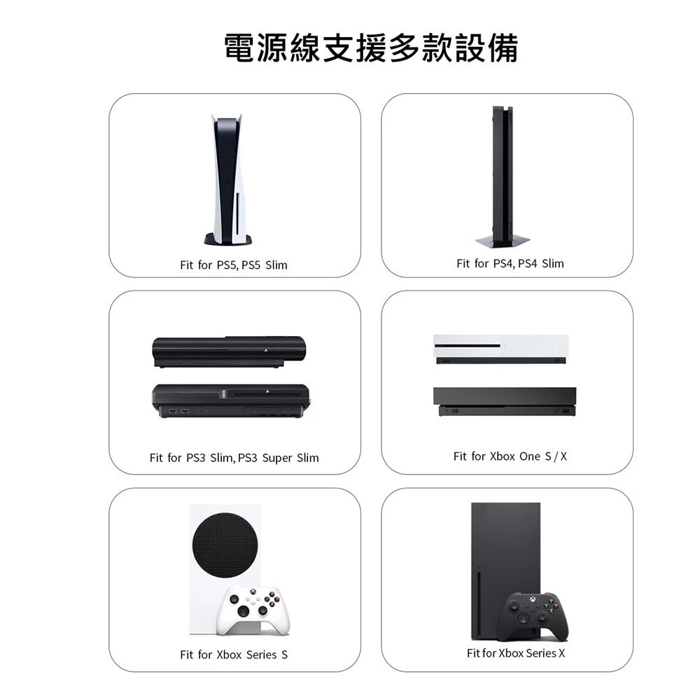 【AS電玩】PS5 / PS4 / XBOX 通用 主機電源線 充電線 (8字型)-細節圖2