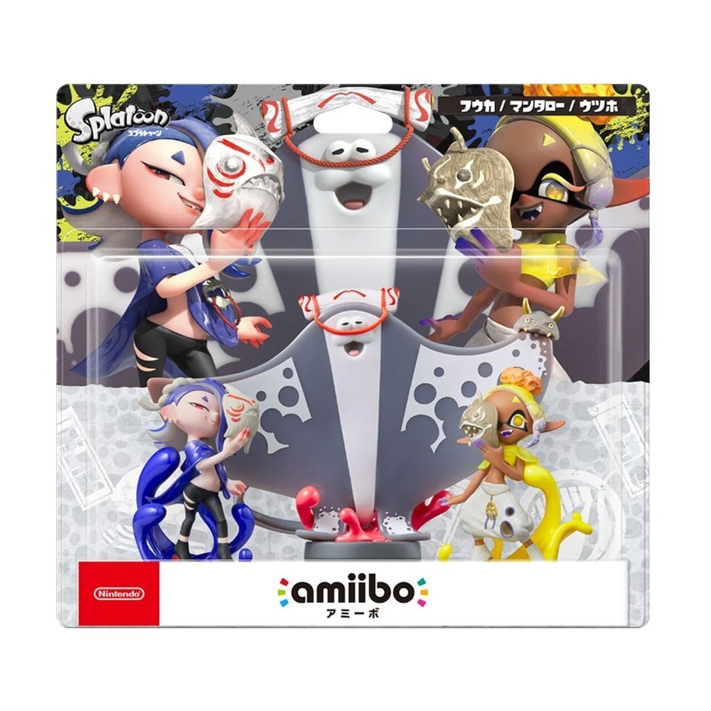 【AS電玩】 Amiibo 魚漿幫 鰻魚／鯊魚／鬼蝠魟 ( 莎莎／曼曼／鬼福 ) 三入組 斯普拉遁3 漆彈3系列-細節圖2