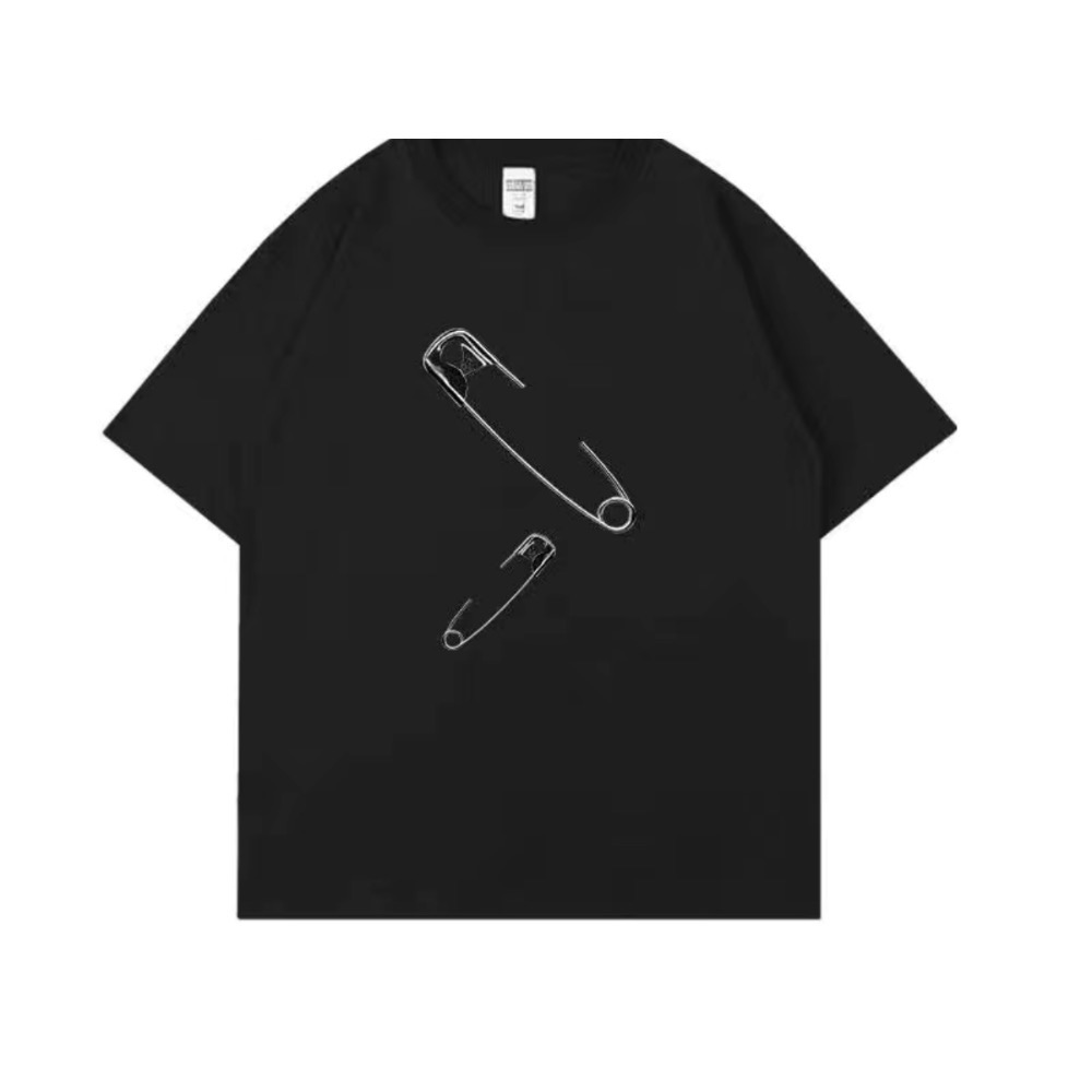 美式設計款別針重磅棉T No16-細節圖2