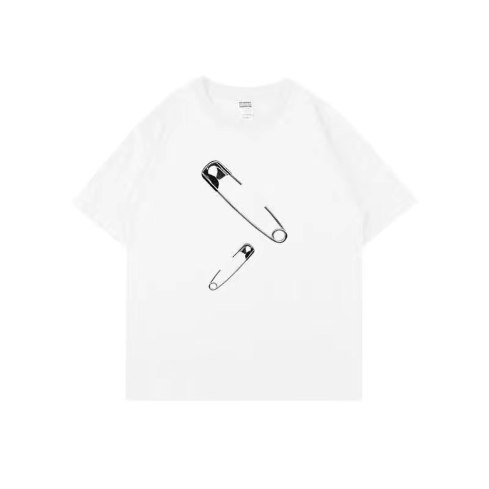 美式設計款別針重磅棉T No16-細節圖3