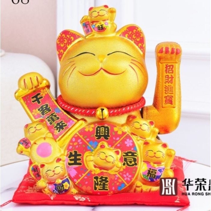 {鴻運}24小時可出貨 開店送禮。招手招財貓  送賀卡 陶瓷招財貓 招財貓 代寫賀卡 擺手款招財貓 搖手招財貓 招財貓-細節圖3