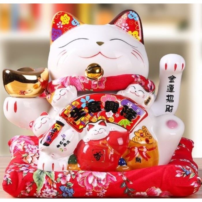 【鴻運】24小時可出貨台灣現貨招財貓高16公分  送賀卡  批發特價  招財貓 破損補寄擺手款招財貓 搖手招財貓 21-細節圖2