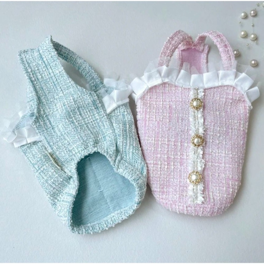 （正韓 寵物服飾）珍珠小香風寵物服飾 保暖狗衣服 貓咪衣服  小型犬 中型犬  貴賓 吉娃娃 狐狸犬 馬爾濟斯-細節圖3