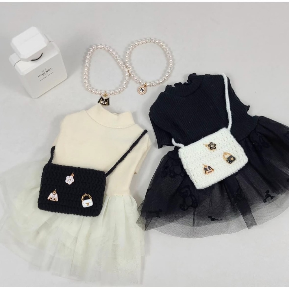 【星際萌寵】正韓小香風針織寵物配飾包 寵物用品(預購)-細節圖3