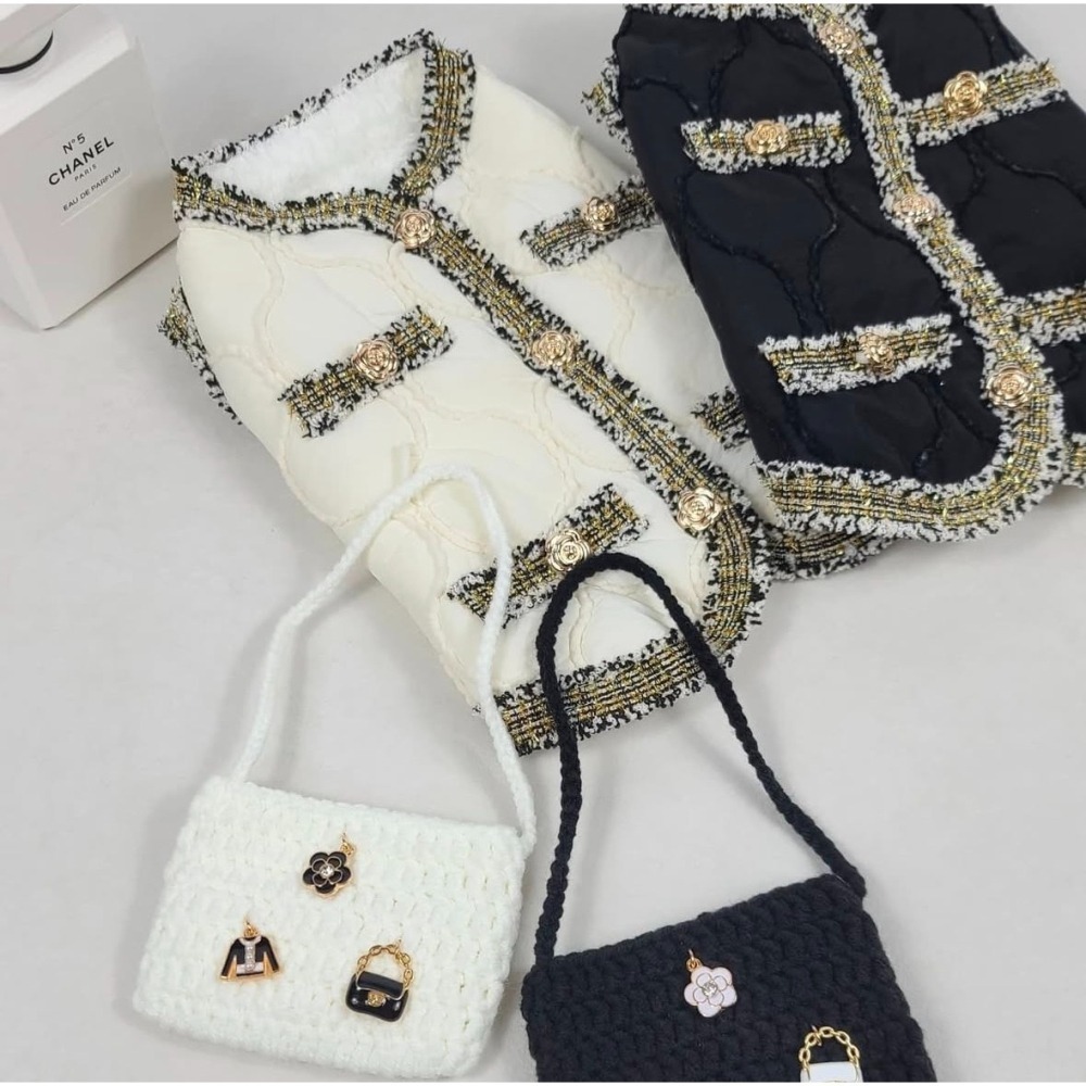 【星際萌寵】正韓小香風針織寵物配飾包 寵物用品(預購)-細節圖4