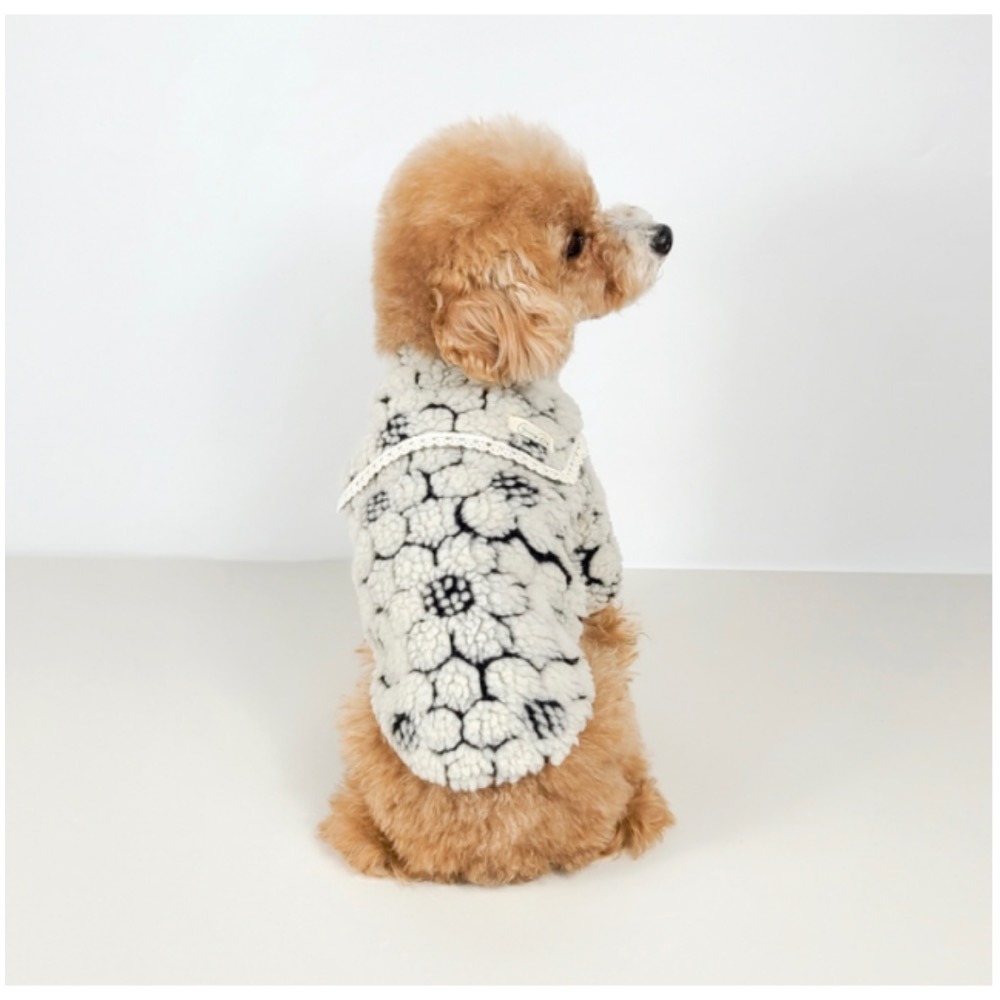 花朵絨毛背心保暖狗衣服 貓咪衣服  小型犬 中型犬  貴賓 吉娃娃 狐狸犬 馬爾濟斯-細節圖3