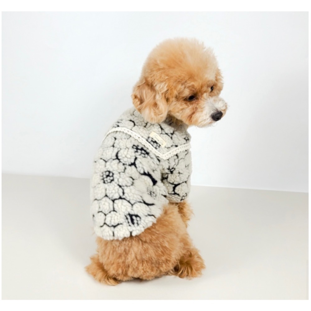 花朵絨毛背心保暖狗衣服 貓咪衣服  小型犬 中型犬  貴賓 吉娃娃 狐狸犬 馬爾濟斯-細節圖4
