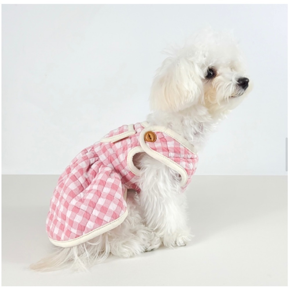 （正韓）格子連身裙保暖狗衣服 貓咪衣服  小型犬 中型犬  貴賓 吉娃娃 狐狸犬 馬爾濟斯-細節圖4