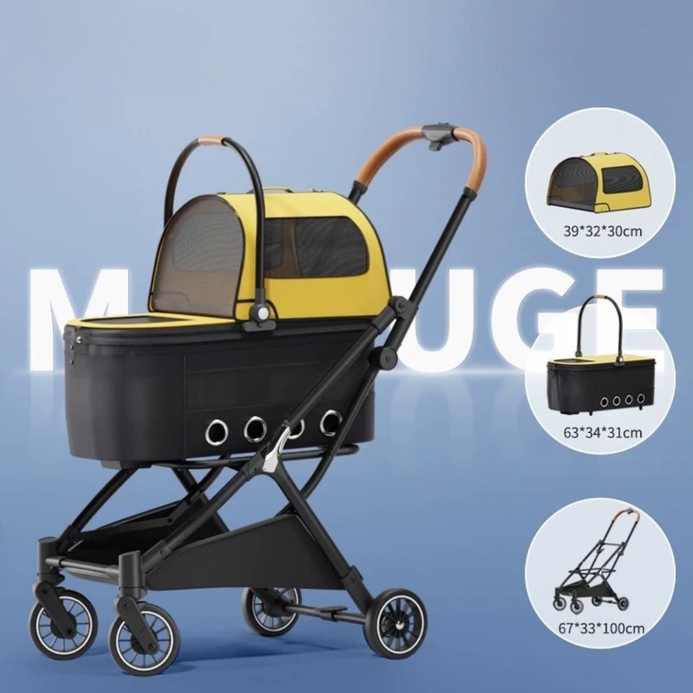 【星際萌寵】雙層摺疊寵物推車寵物用品-細節圖6