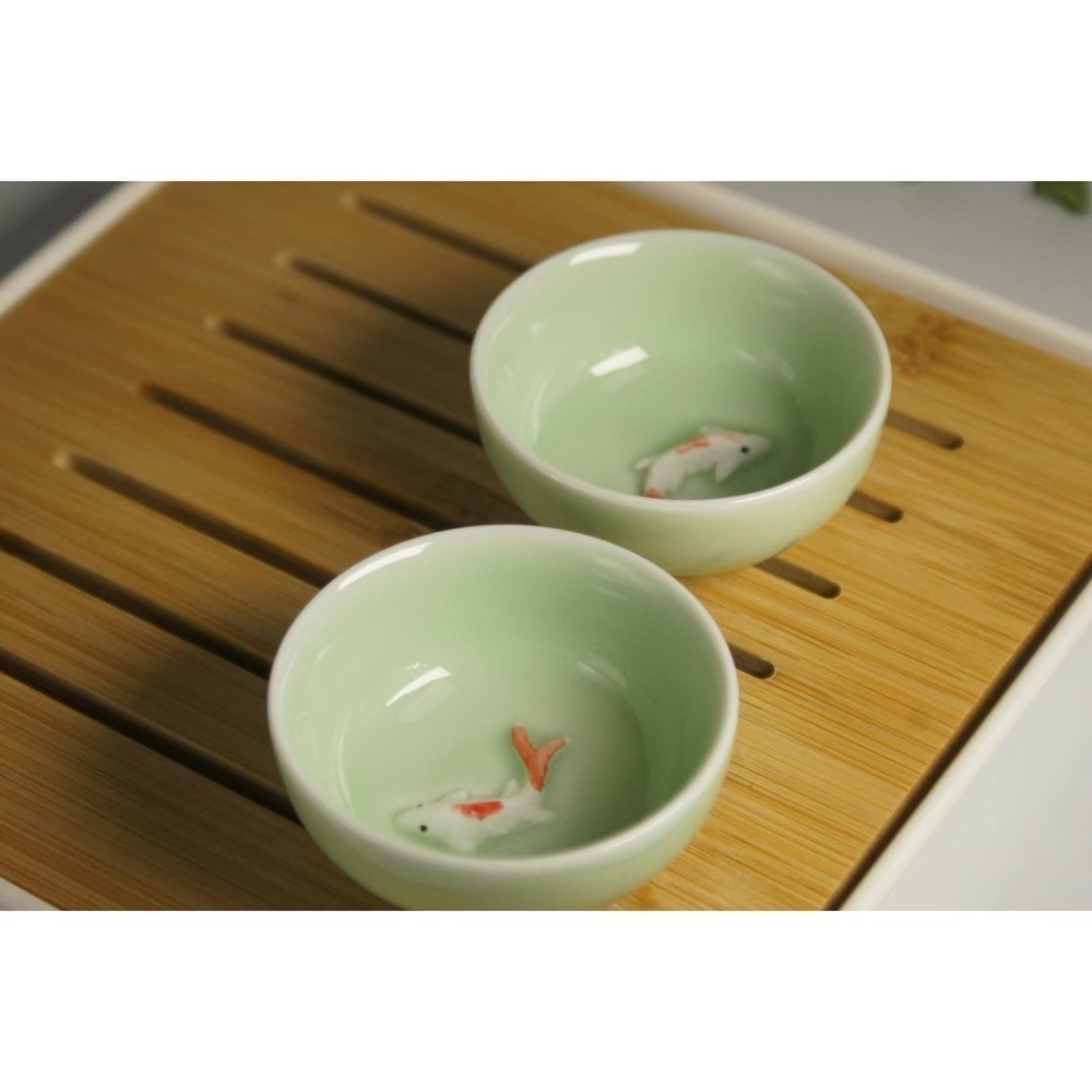 【破曉】鯉魚青瓷茶盞龍泉青瓷功夫茶杯品茗茶具茶藝茶道沏茶-細節圖2