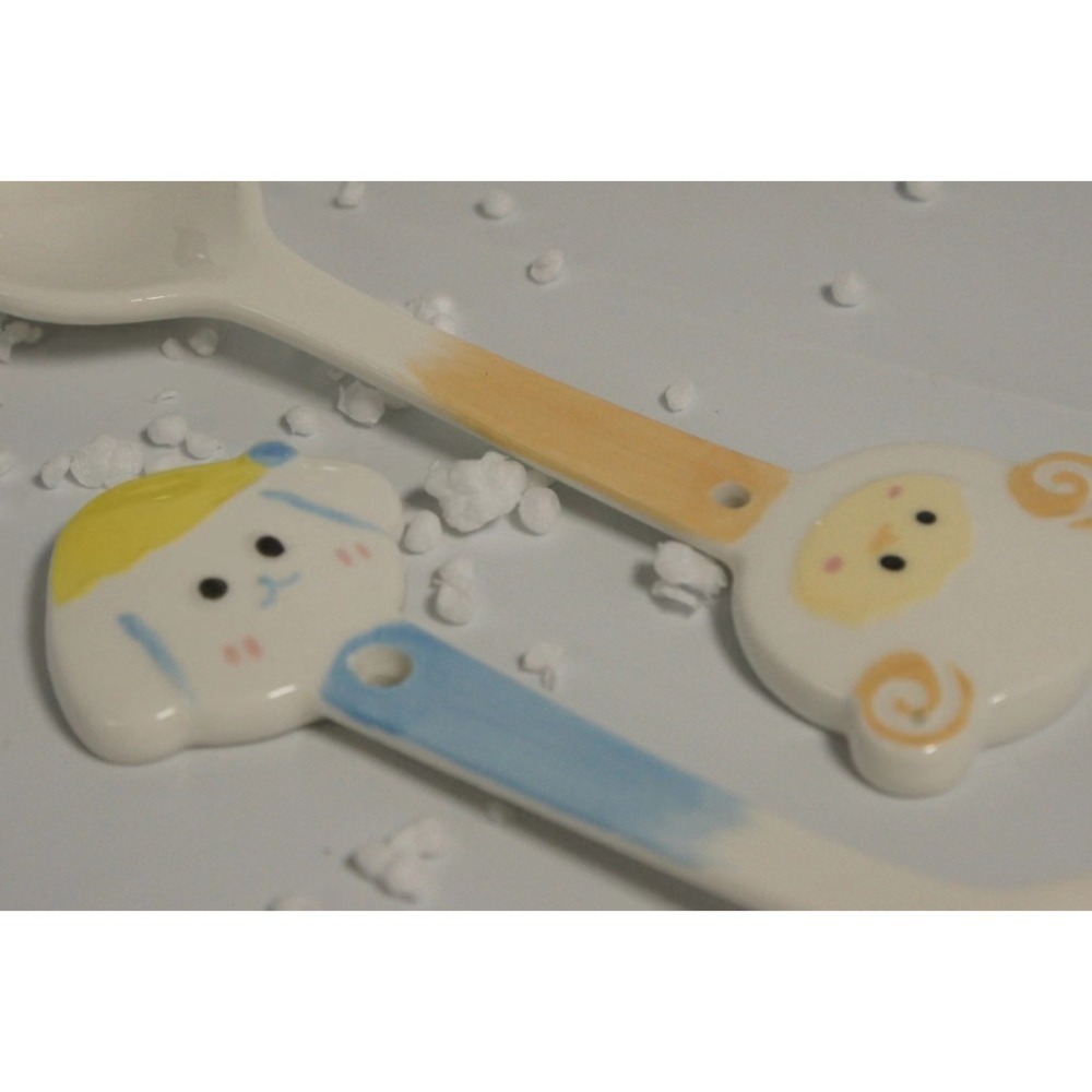 【破曉】陶瓷攪拌勺卡通湯勺可愛造型兒童餐具綿羊小狗-細節圖2