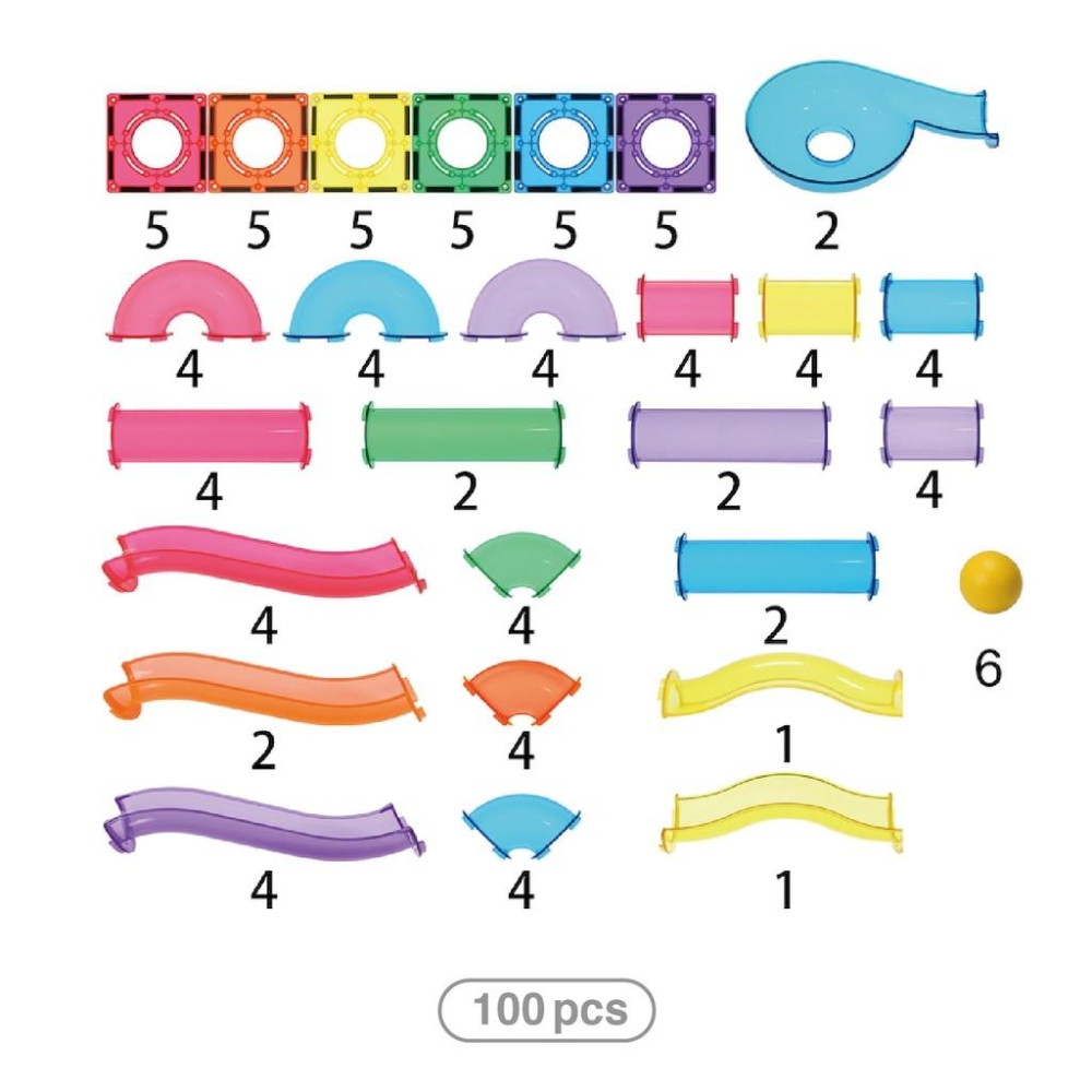 03 正版全新 MNTL Taiwan官方磁力片 經典彩色色管 球道探險家100pc-細節圖3