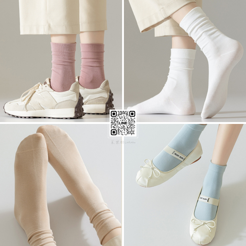 臺灣現貨-女款秋冬純棉中筒襪-細節圖4
