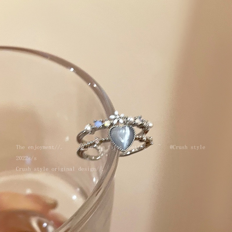 小眾設計氣質款月光鑽石可調節戒指-細節圖3