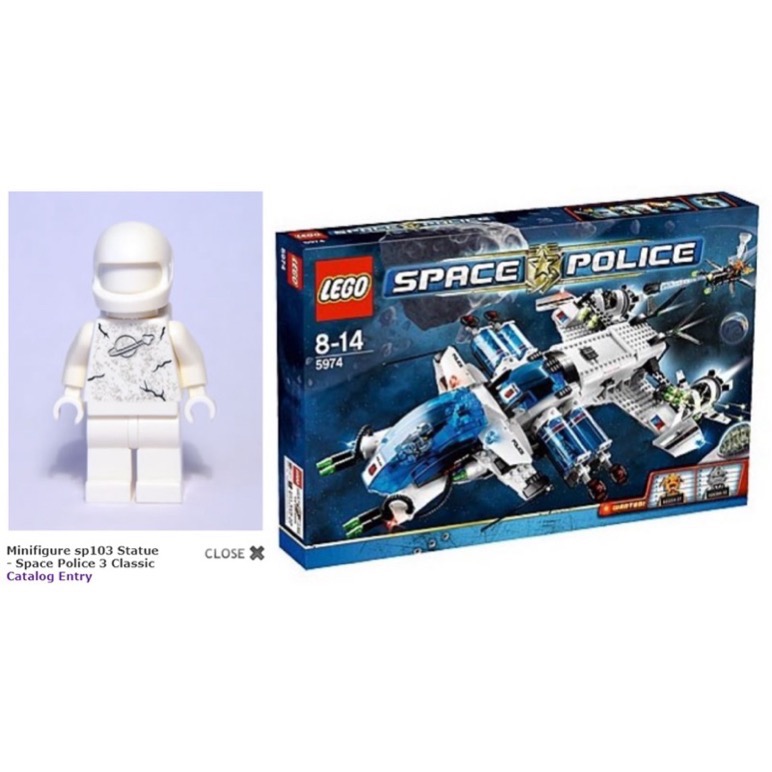 LEGO 樂高 太空系列 space 太空人 白色雕像 sp103 5974-細節圖3