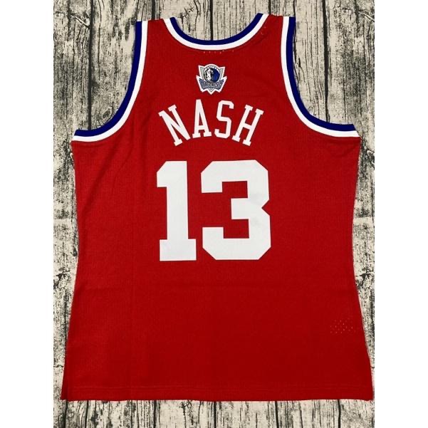 #13 Nash 小牛 獨行俠 2003 明星賽 ASG All Star 西區 紅 M&N 復古 球衣-細節圖2