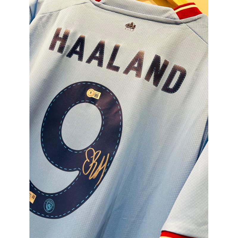 #9 Erling Haaland Manchester City 曼城 2023 歐冠盃 藍 Puma 親簽 球衣-細節圖3