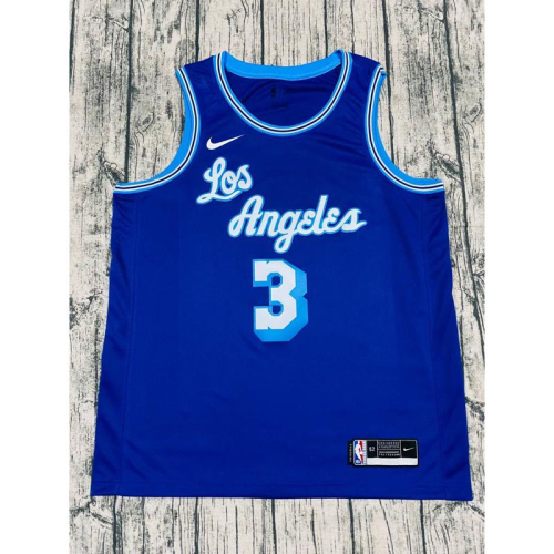 #3 Anthony Davis 湖人 復古 草寫 藍 Nike 球衣 詹姆斯 AD 戴維斯詹皇 一眉 Kobe