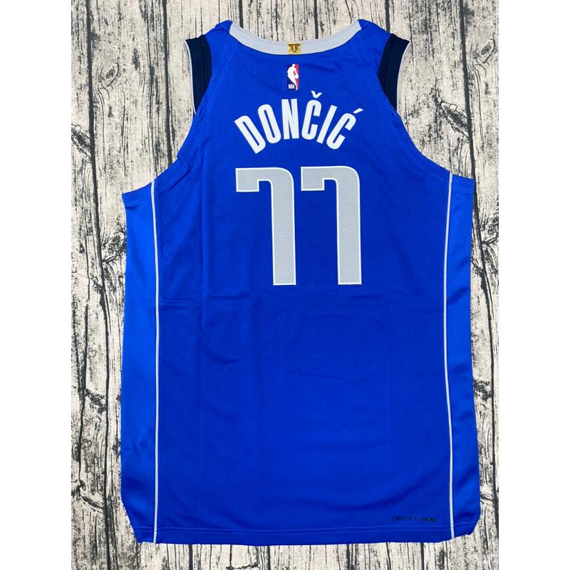 #77 Luka Doncic 獨行俠 小牛 藍 Nike AU 球員版 球衣-細節圖2