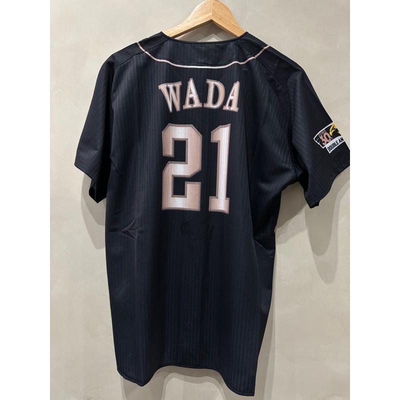#21 Wada  和田毅 軟銀 鷹 SoftBank Hawks 85週年 客場 紀念 黑 球衣 柳田悠岐-細節圖2
