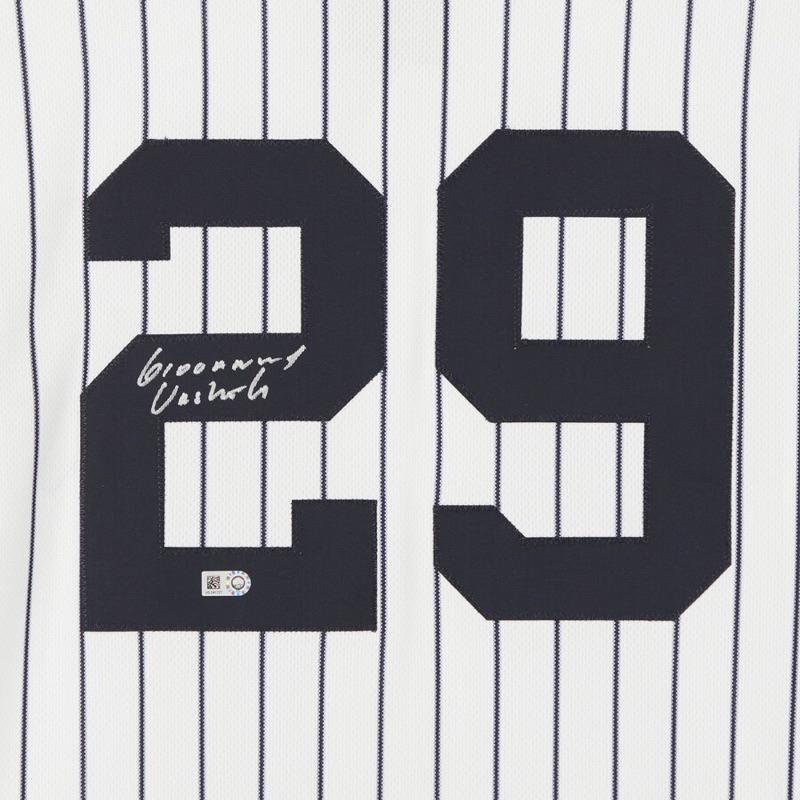 #29 Gio Urshela 洋基 Yankees 白條紋 球員版 AU 紐約 Nike 簽名 球衣-細節圖2