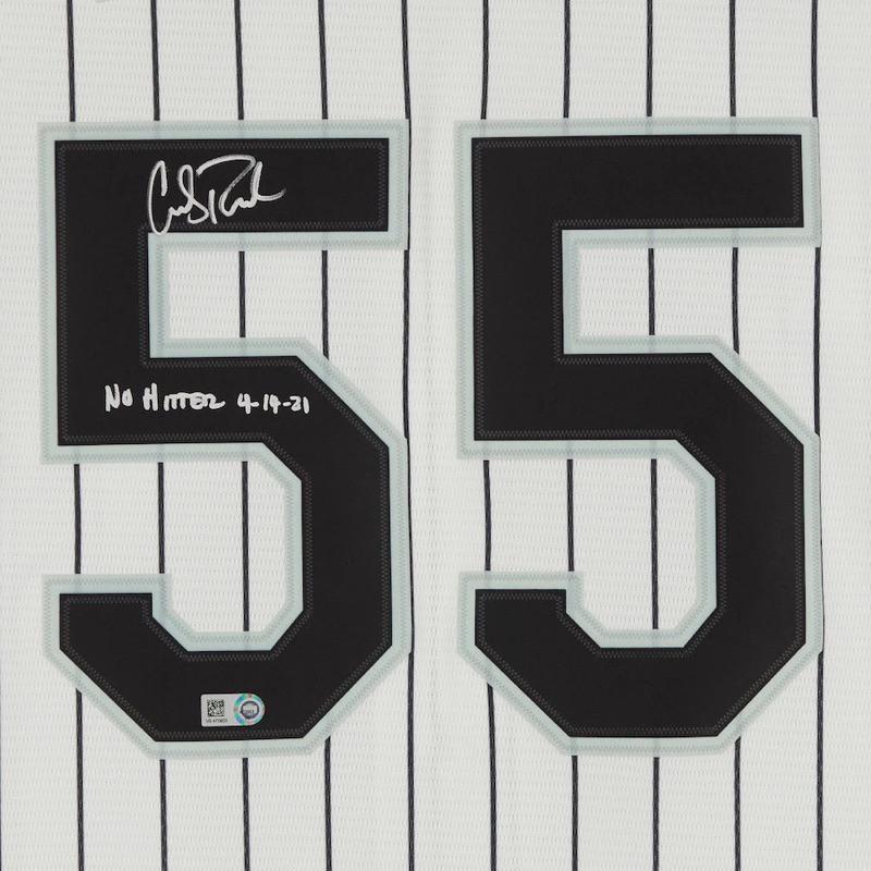 #55 Carlos Rodon 白襪 芝加哥 White Sox 白條紋 球迷版 球衣 MLB 親簽 簽名-細節圖2