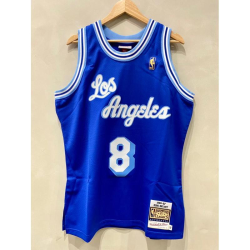 #8 Kobe Bryant 湖人 金標 草寫藍 復古藍 Lakers 球員版 AU 球衣 M&amp;N