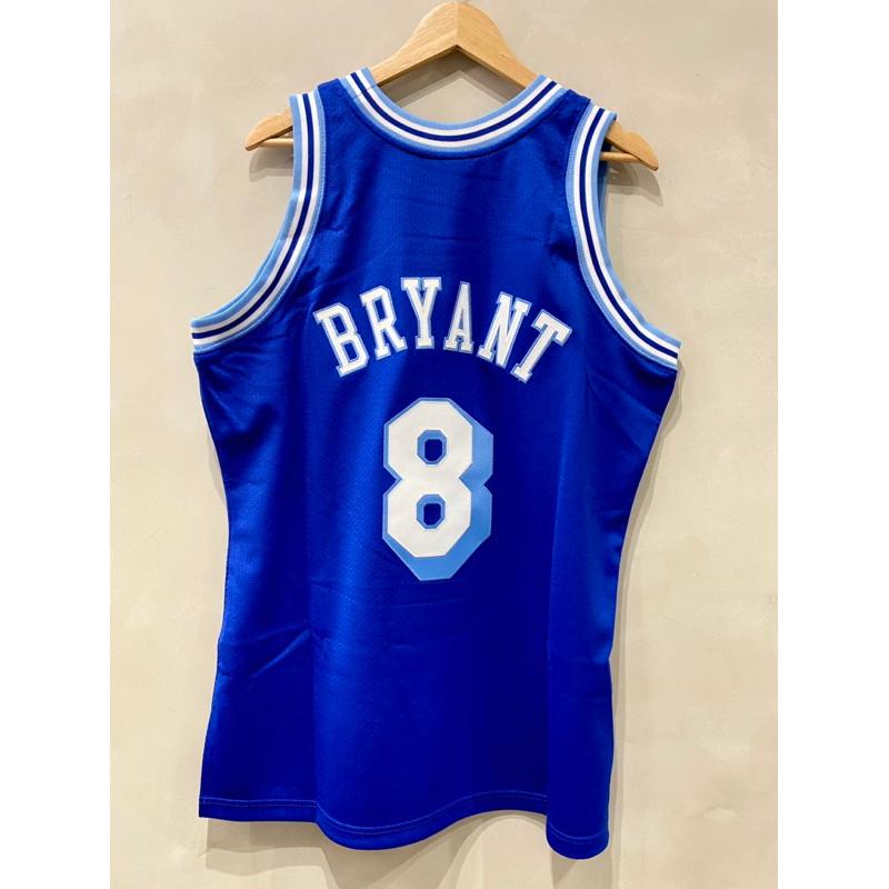 #8 Kobe Bryant 湖人 金標 草寫藍 復古藍 Lakers 球員版 AU 球衣 M&N-細節圖2