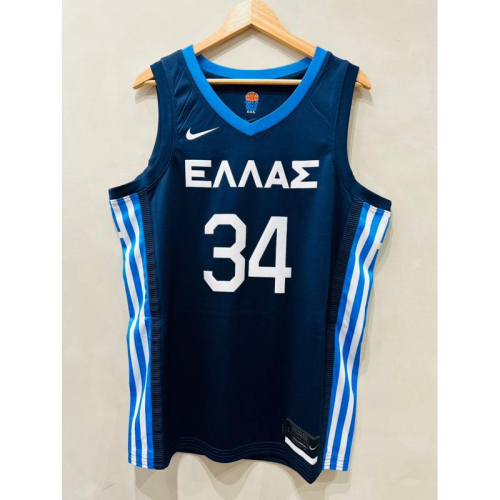 #34 Antetokoumpo 字母哥 希臘 國家隊 藍 客場 世界盃 奧運 FIBA Nike 球衣