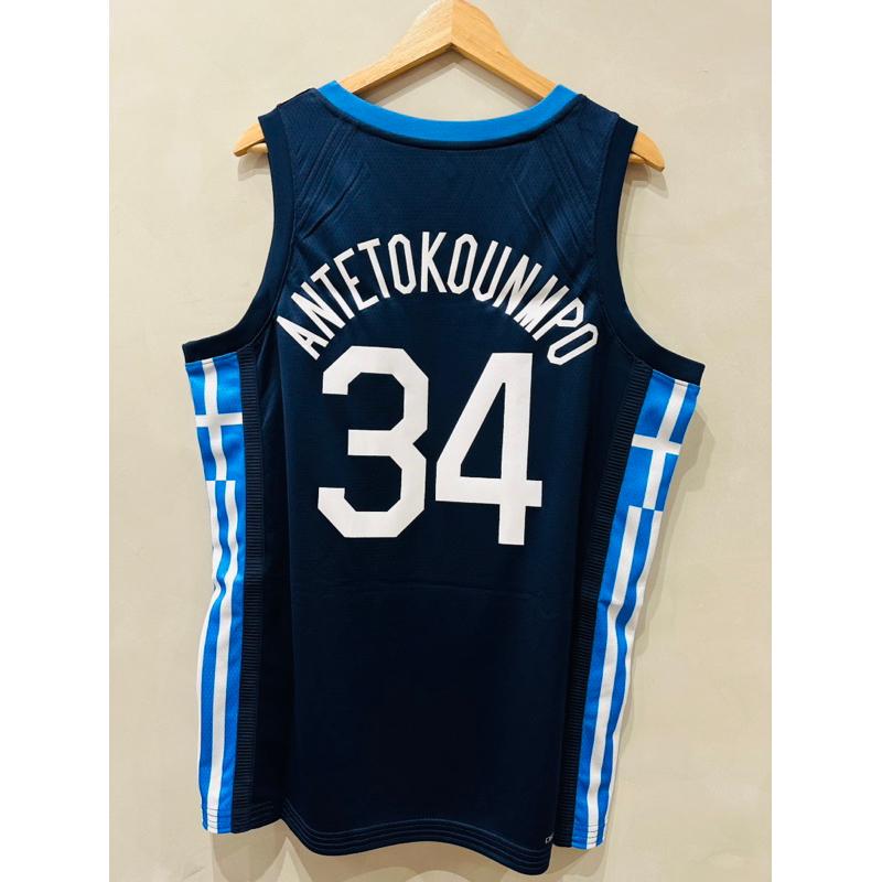 #34 Antetokoumpo 字母哥 希臘 國家隊 藍 客場 世界盃 奧運 FIBA Nike 球衣-細節圖2