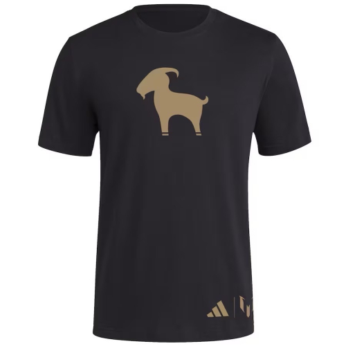 Messi x adidas Ballon d＇Or 2023 Gold Goat T-Shirt - Black