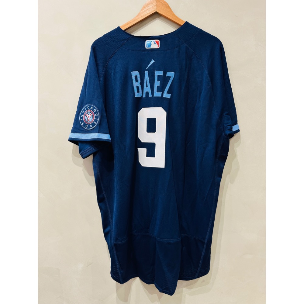 #9 Javier Baez 小熊 City Connect 城市藍 Nike 球員版 AU 球衣-細節圖2