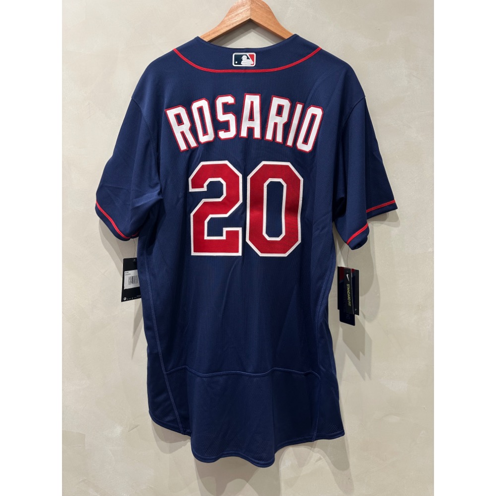 #20 Eddie Rosario 雙城 客場藍 Nike 球員版 球衣 AU 48-細節圖2