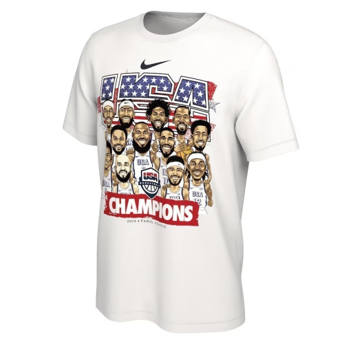 Nike x Team USA 巴黎奧運 金牌紀念 白 短袖 T-Shirt Curry James Durant