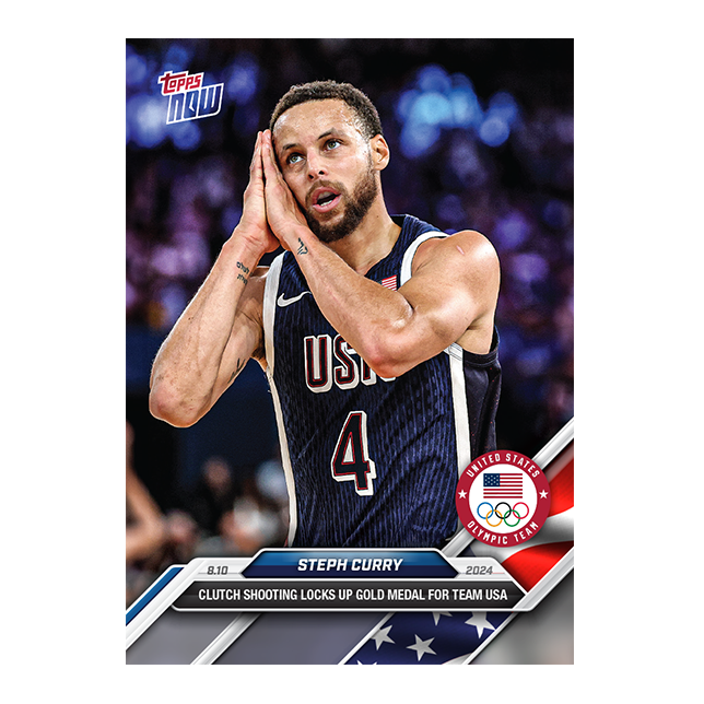 Topps Now x 20240810巴黎奧運美國隊 Team USA 球員卡 Curry James Durant-規格圖1