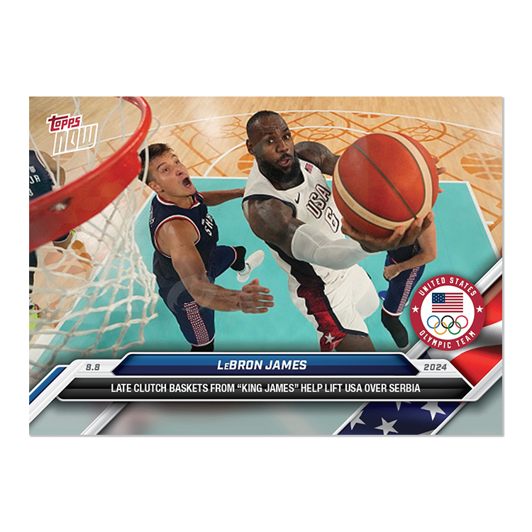 Topps Now x 20240810巴黎奧運美國隊 Team USA 球員卡 Curry James Durant-規格圖1