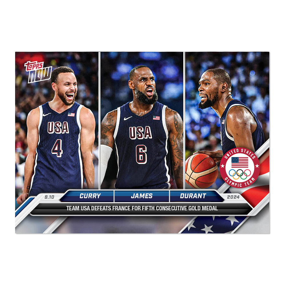 Topps Now x 20240810巴黎奧運美國隊 Team USA 球員卡 Curry James Durant-規格圖1
