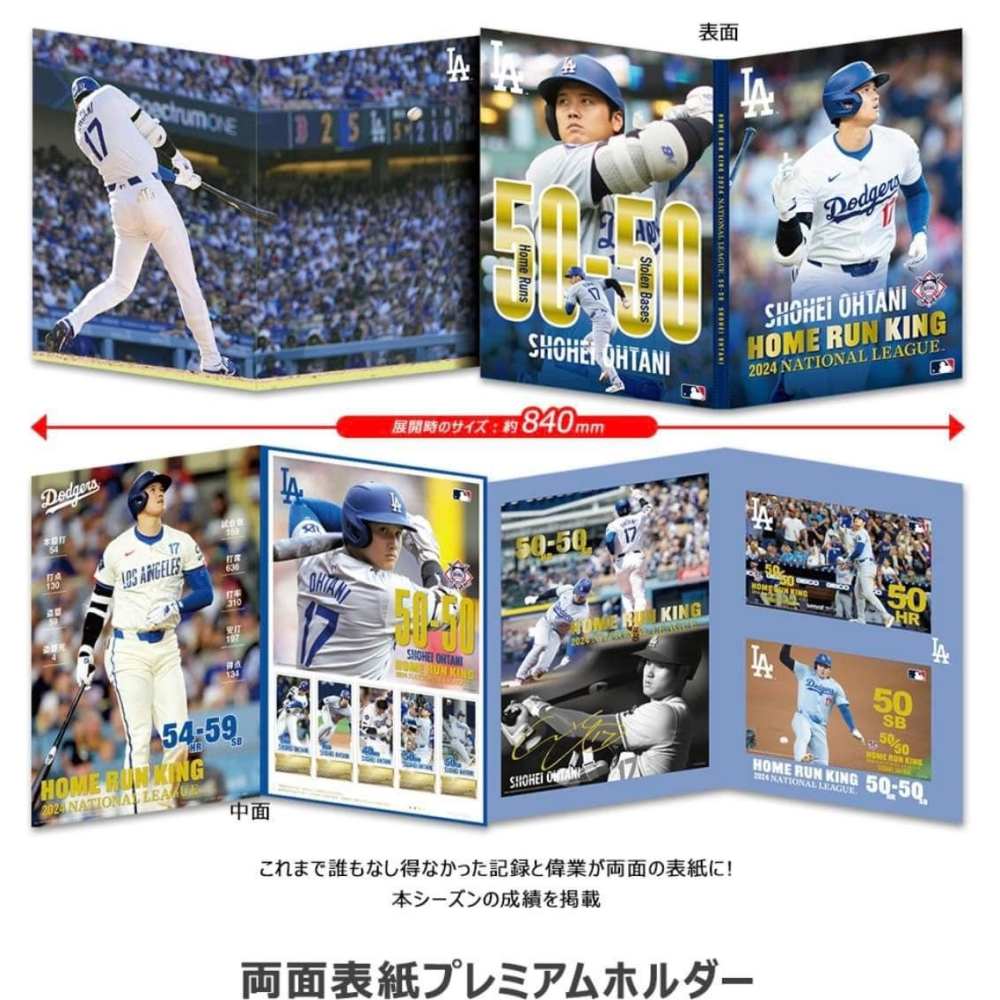 日本限定！大谷翔平 OHTANI 50轟 / 50盜 紀念明信片 郵票組-細節圖3