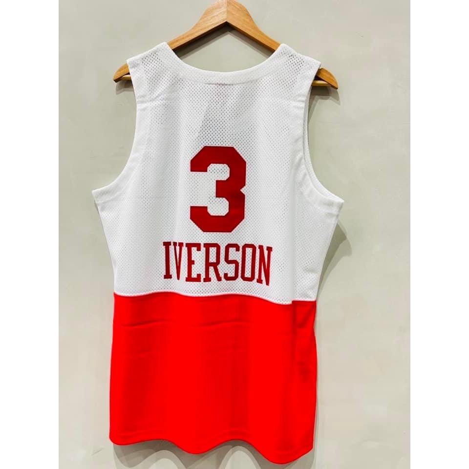 #3 Iverson 復古紅白 M&N AU 球衣-細節圖2