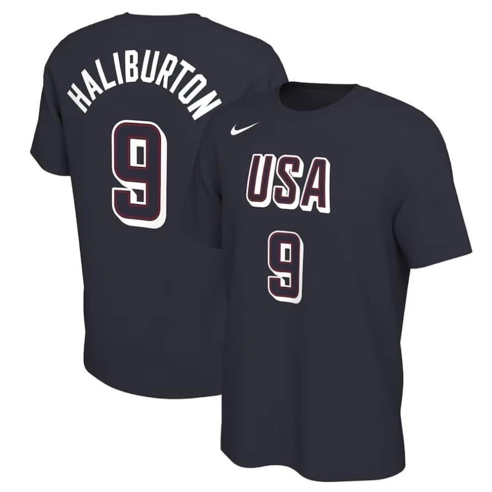 #9 Haliburton USA 藍 2XL