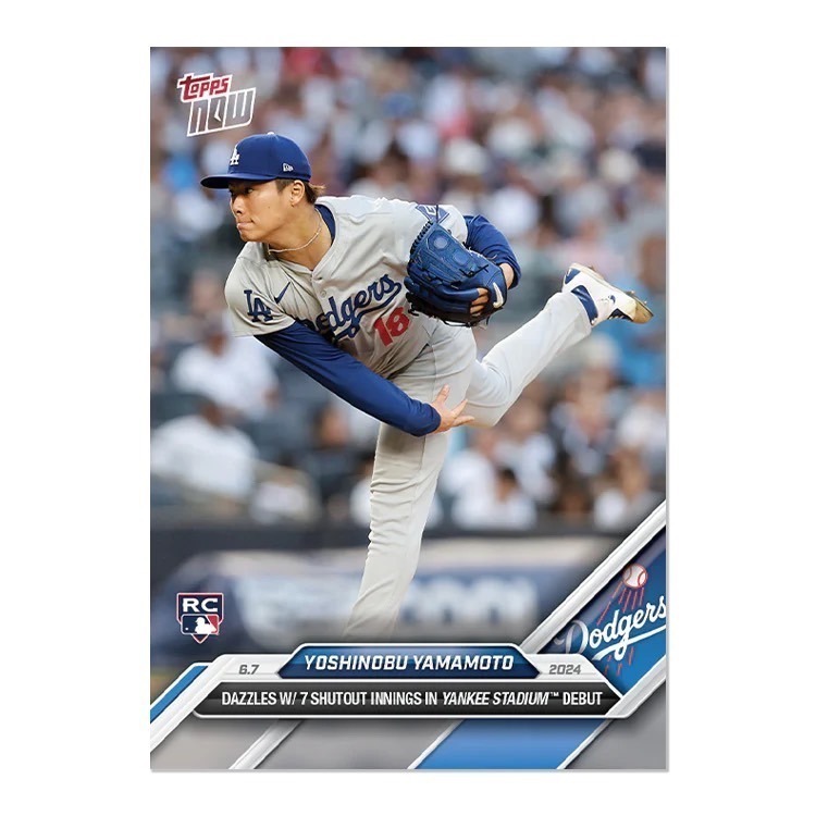#18 山本由伸 Yamamoto 道奇 漢字白 / 世界大賽灰 / 藍 球衣 / Topps 球員卡 下單區-規格圖1