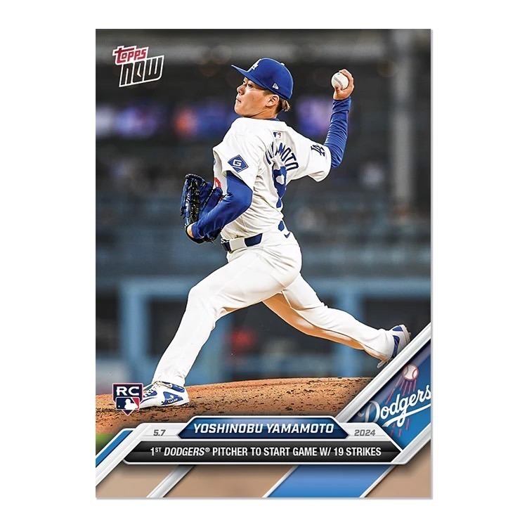 #18 山本由伸 Yamamoto 道奇 漢字白 / 世界大賽灰 / 藍 球衣 / Topps 球員卡 下單區-規格圖1