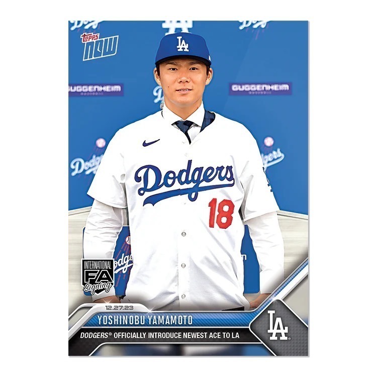 #18 山本由伸 Yamamoto 道奇 漢字白 / 世界大賽灰 / 藍 球衣 / Topps 球員卡 下單區-規格圖1
