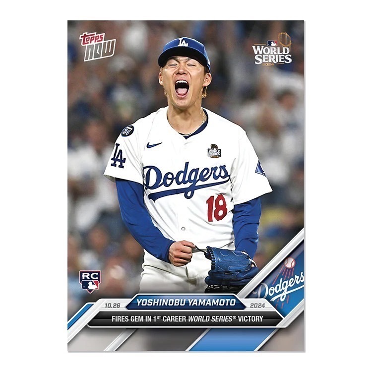 #18 山本由伸 Yamamoto 道奇 漢字白 / 世界大賽灰 / 藍 球衣 / Topps 球員卡 下單區-規格圖1