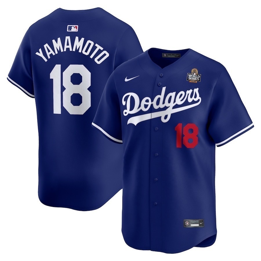 #18 山本由伸 Yamamoto 道奇 漢字白 / 世界大賽灰 / 藍 球衣 / Topps 球員卡 下單區-規格圖1
