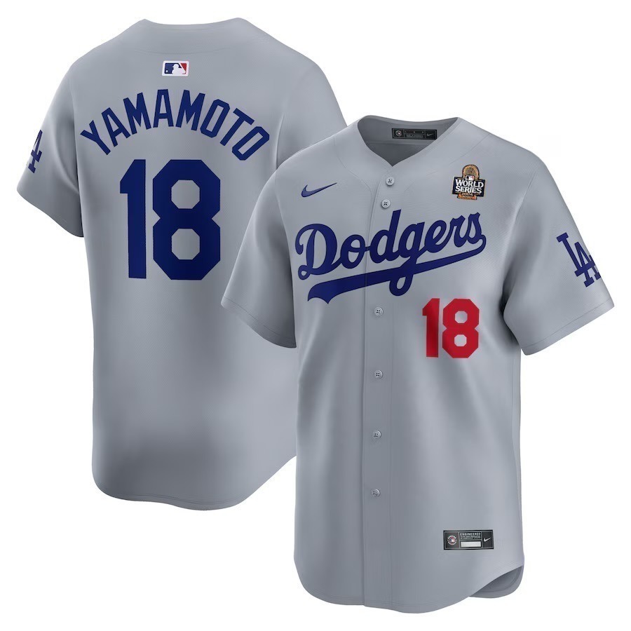 #18 山本由伸 Yamamoto 道奇 漢字白 / 世界大賽灰 / 藍 球衣 / Topps 球員卡 下單區-規格圖1