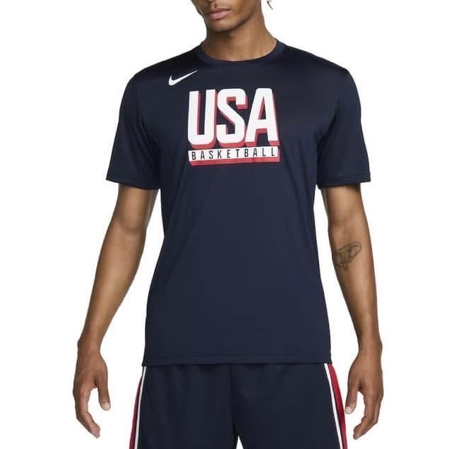 USA 藍短T S