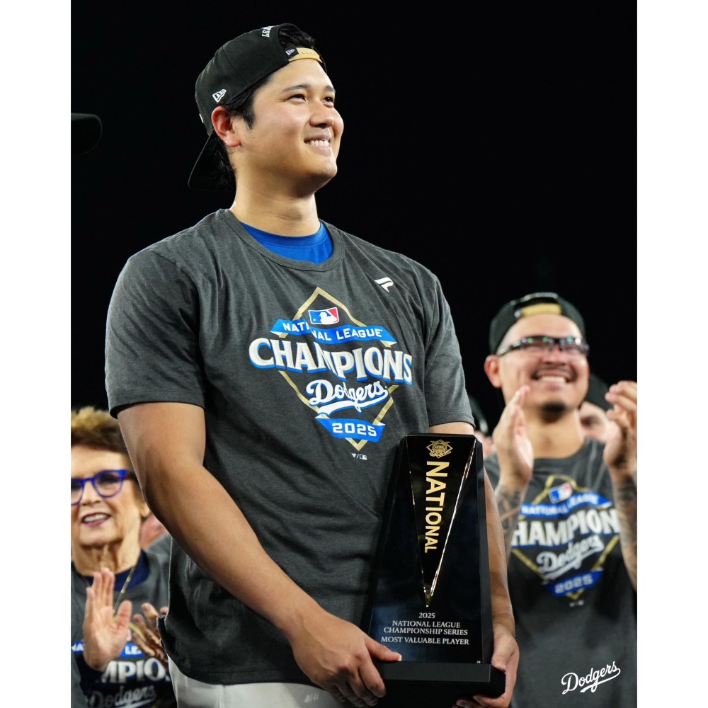 Fanatics x 道奇隊 2025 國聯冠軍 實著 紀念T恤 大谷翔平 OHTANI-細節圖2