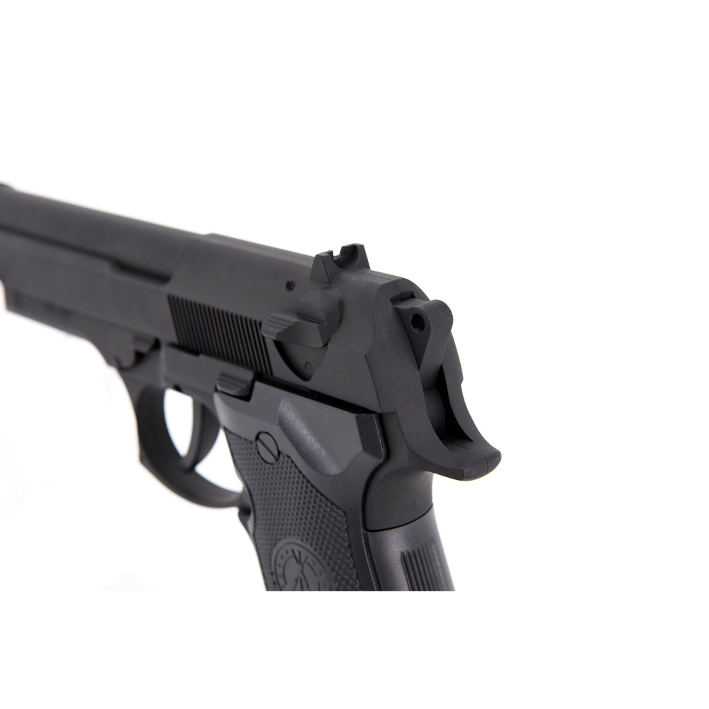 FS 1207 M9 黑 6mm 全金屬 直壓式 CO2 手槍 + 1包鋼珠 +1盒鋼瓶 (50隻)-細節圖5
