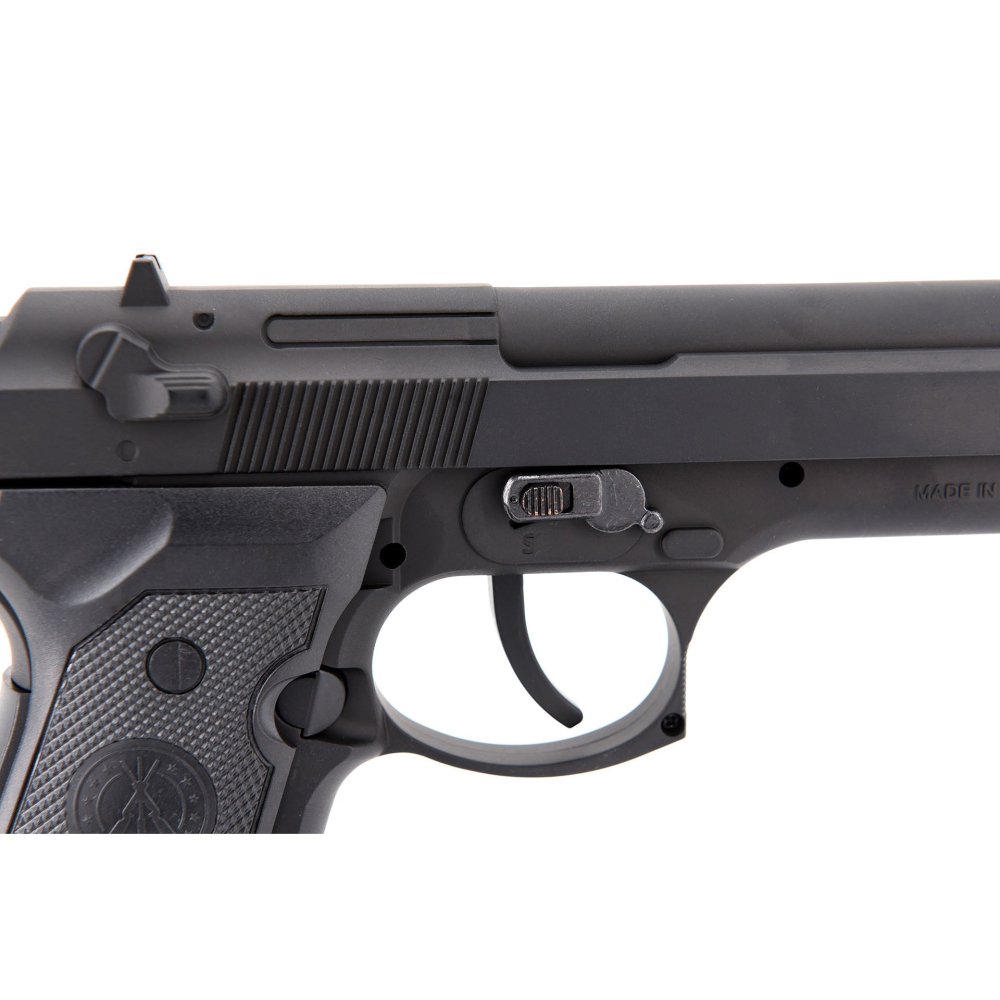 FS 1207 M9 黑 6mm 全金屬 直壓式 CO2 手槍 + 1包鋼珠 +1盒鋼瓶 (50隻)-細節圖6